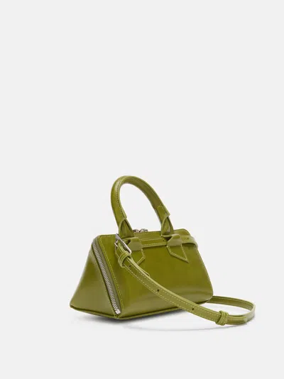 Attico Mini Friday Leather Top Handle Bag In Green