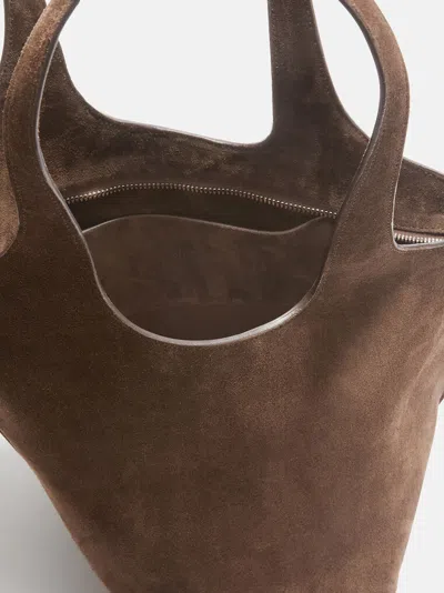 Attico Shoulder Bag ''la Scoop'' Dark Brown In Red