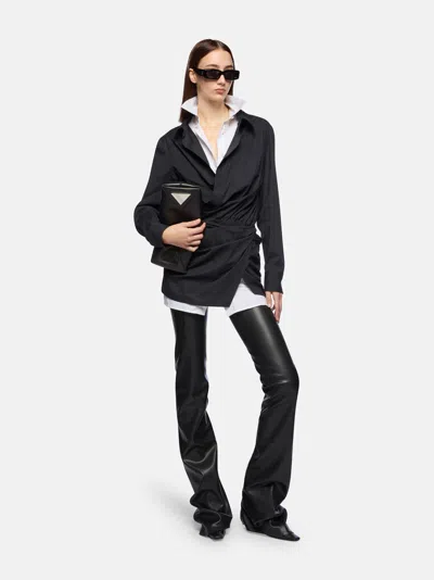 Attico Black And White Mini Dress In Black