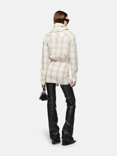 Attico White And Black Mini Dress In Multi