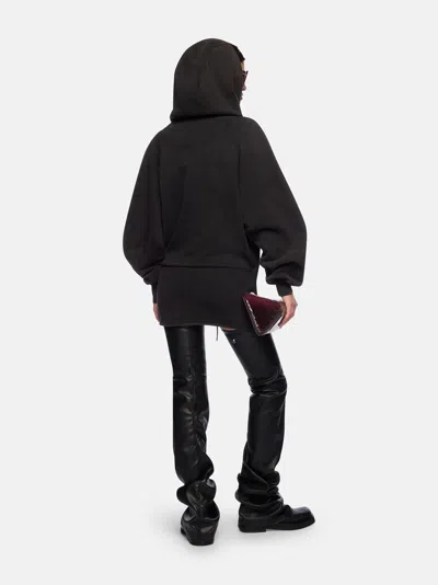 Attico Hooded Wrap Dress Long Sleeves Drawstring In Black