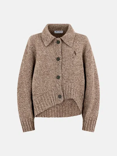 Attico Cardigan Dark Brown E White In Brown