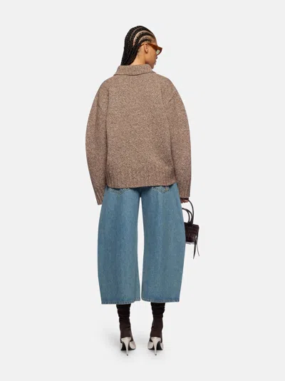 Attico Cardigan Dark Brown E White In Brown