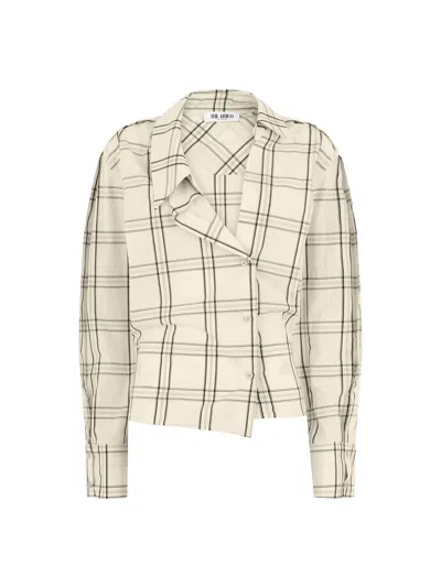 Attico White And Black Shirt In Neutral