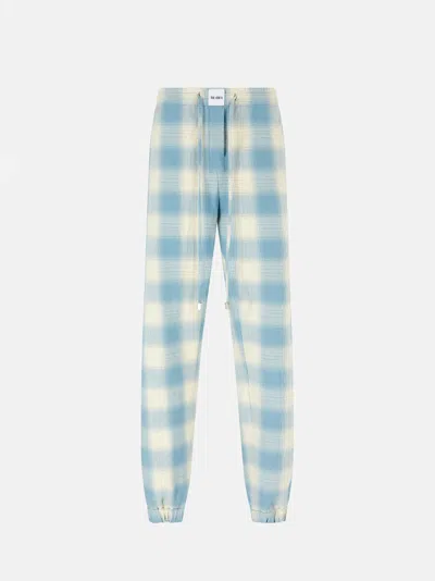 Attico Light Blue And White Long Pant In Multi