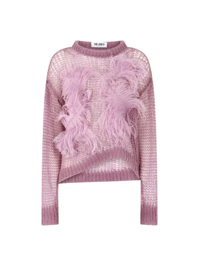 Attico The  Knitwear Gend - Light Mauve Sweater Light Mauve Main Material: 50% Mohair 32% Polyamide 1 In Purple
