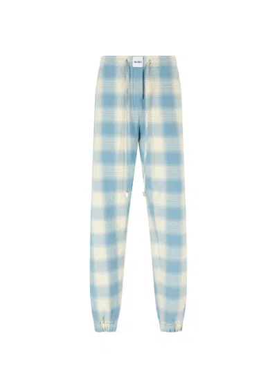 Attico Light Blue And White Long Pant In Multi