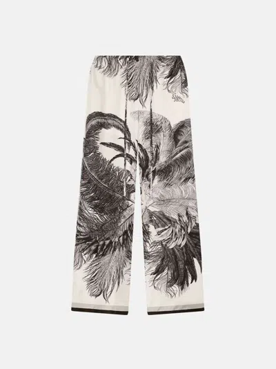 Attico White And Black Long Pant In Brown