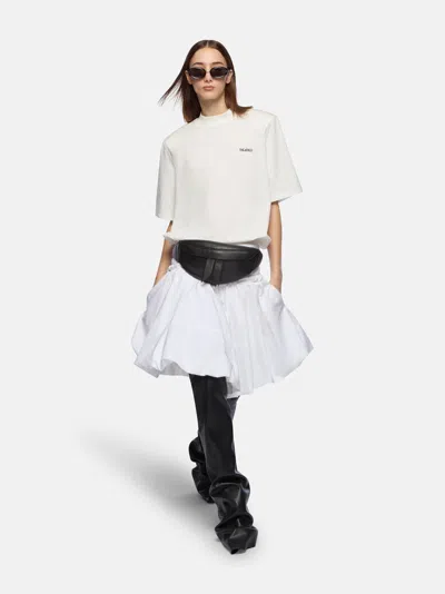 Attico The  Skirts Gend - White Midi Skirt White Main Material: 97% Cotton 3% Elastane, Second Materi In White