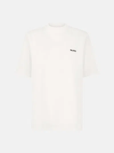 Attico Short Sleeve Crew Neck Straight Hem Top In White