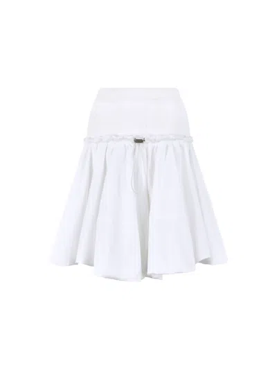 Attico The  Skirts Gend - White Midi Skirt White Main Material: 97% Cotton 3% Elastane, Second Materi In White