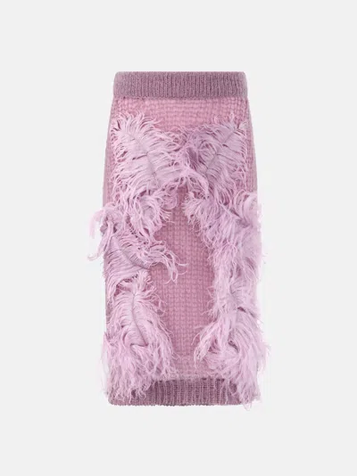Attico The  Skirts Gend - Light Mauve Midi Skirt Light Mauve Main Material: 46% Mohair 36% Polyamide  In Pink