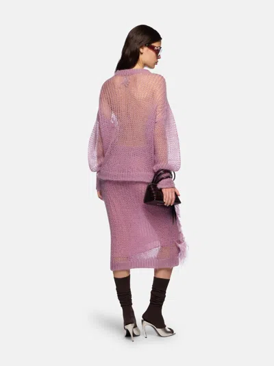 Attico The  Skirts Gend - Light Mauve Midi Skirt Light Mauve Main Material: 46% Mohair 36% Polyamide  In Pink