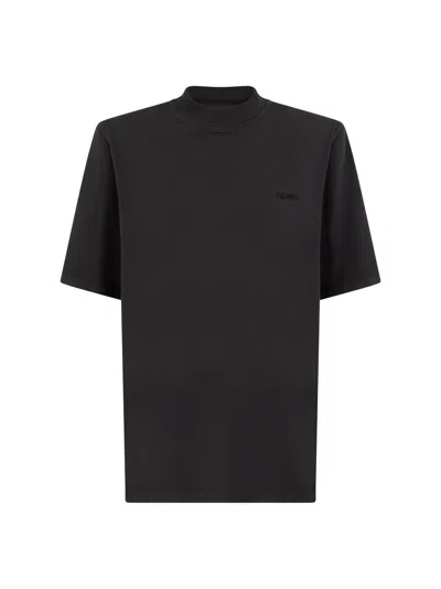 Attico T-shirt Faded Black In Black