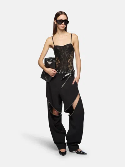 Attico The  Tops&shirts Gend - Black Body Black Main Material: 96% Polyester 4% Elastane, Second Mate In Black