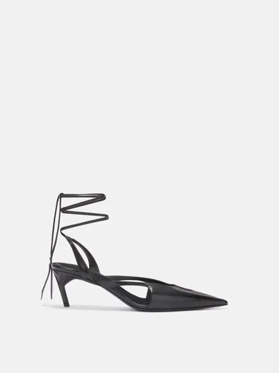 Attico Diane Ankle-tie Pumps In Black