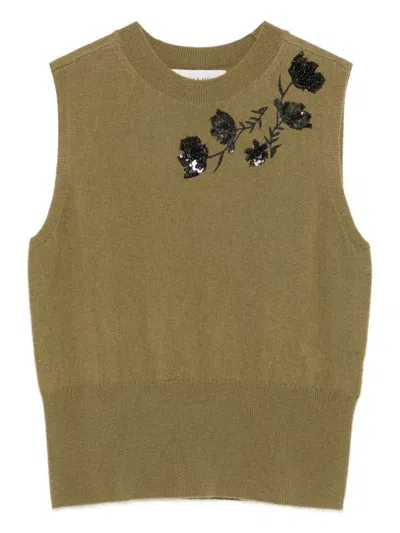 Ermanno Wool Vest In Green