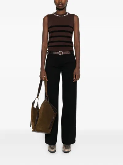 Ermanno Wool Vest In Brown