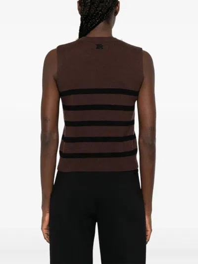 Ermanno Wool Vest In Brown