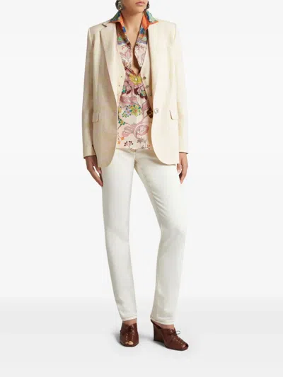 Etro Slub Waistcoat In Neutral