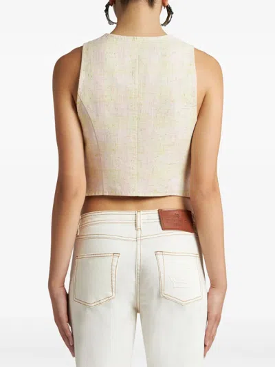 Etro Slub Waistcoat In Neutral