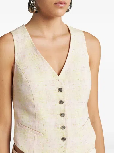 Etro Slub Waistcoat In Neutral