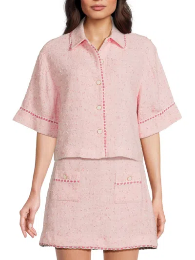 Simkhai Women's Khloe Short-sleeve Textured Cover-up Shirt In Neutral