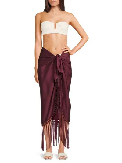 Simkhai Women's Elara Fringe Pareo In Red