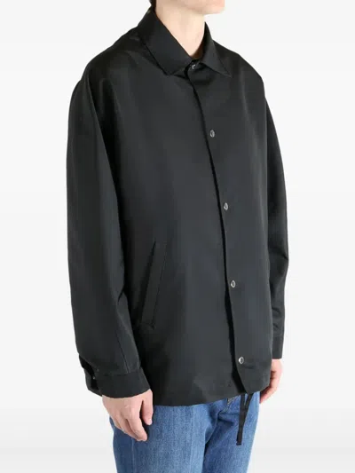 Givenchy Drawstring Hem Shirt Jacket In Black