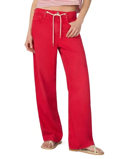 Joe's Jeans Women's The Ryan Drawstring Denim Jeans In Red