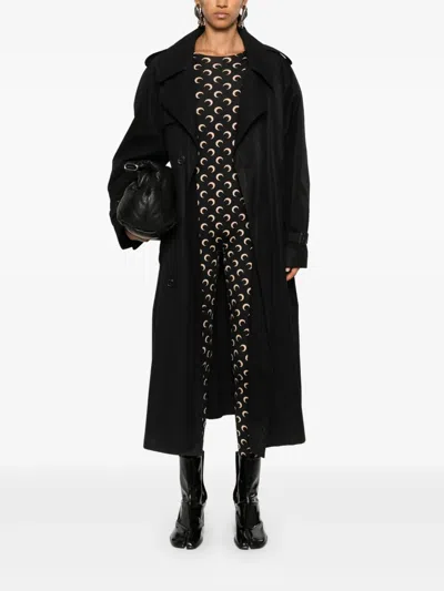 Marine Serre Moon Printed Jersey Catsuit Woman Black And Tan In Black