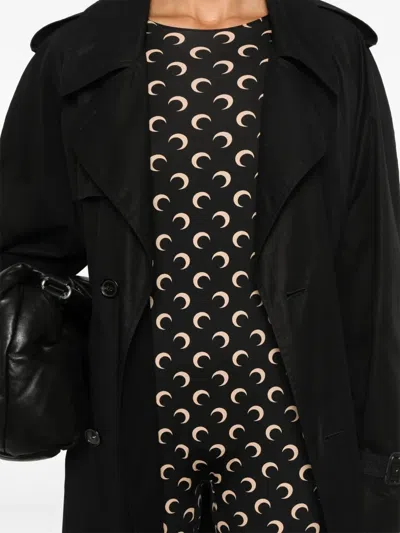 Marine Serre Moon Printed Jersey Catsuit Woman Black And Tan In Black