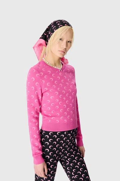 Marine Serre Marine Greenhouses Leggings With Crescent Motif In Black