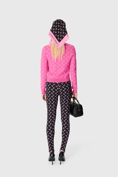 Marine Serre Marine Greenhouses Leggings With Crescent Motif In Black