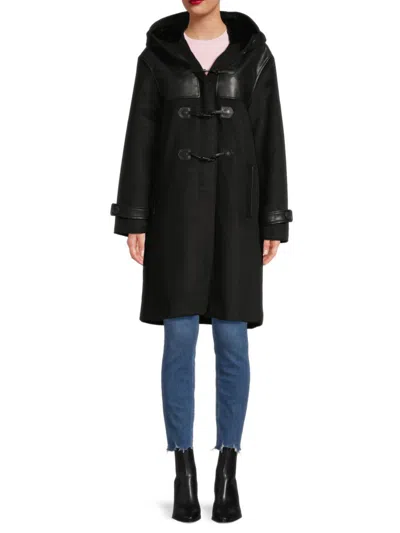 Rebecca Minkoff Women's Faux-leather Yoke Toggle Coat In Multi