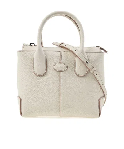 Tod's Zippered Shoulder Bag In White