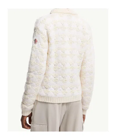 Moncler Wool  Alpaca Blend Striped Sweater In White