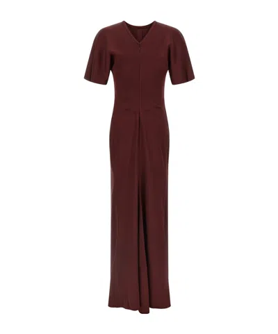 Victoria Beckham Isabella Dresses Bordeaux In Brown
