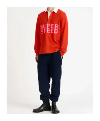 Jw Anderson Super Speed Polo Shirt Long Sleeve In Orange