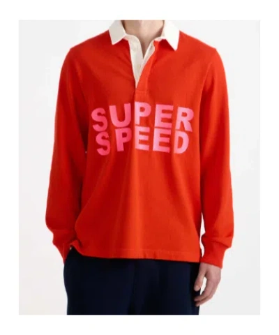 Jw Anderson Super Speed Polo Shirt Long Sleeve In Orange
