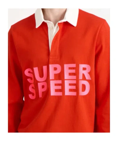 Jw Anderson Super Speed Polo Shirt Long Sleeve In Orange