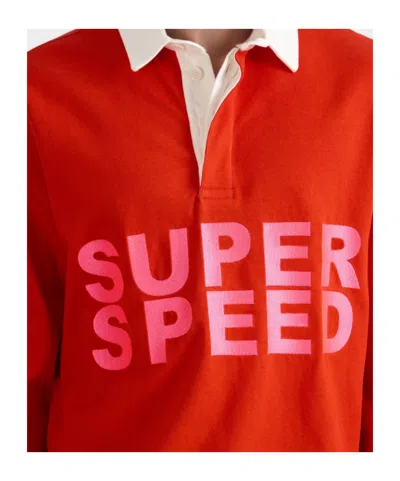 Jw Anderson Super Speed Polo Shirt Long Sleeve In Orange
