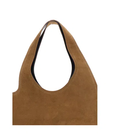 Coperni Women Brown Heart Shaped Shoulder Bag With Cut-out On The Handle In Suede Woman In Brown