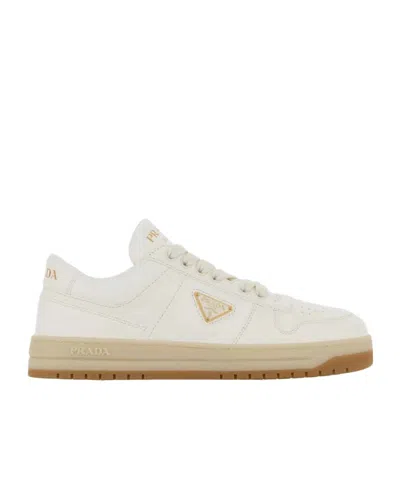 Prada Downtown Bold Lace-up Sneakers In Neutral