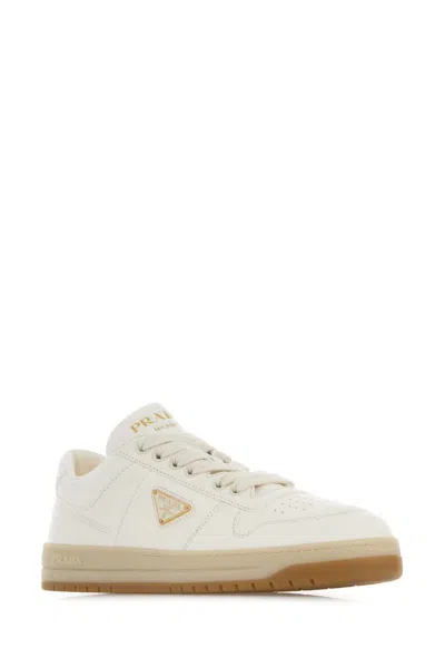 Prada Downtown Bold Lace-up Sneakers In Neutral