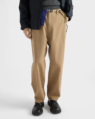 Prada Technical Fabric Pants In Brown