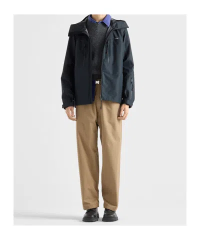 Prada Technical Fabric Pants In Brown