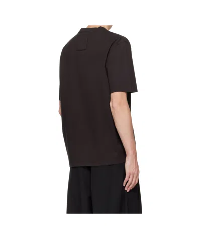 Lanvin Debossed Script Logo T-shirt In Brown