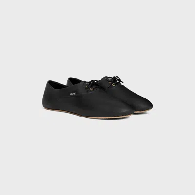 Celine Ballet - Lace-up Shoe In Lambskin In Black