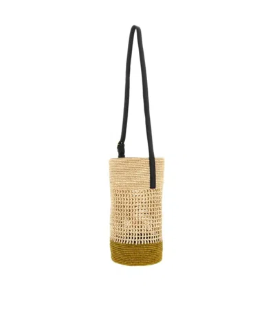 Khaite Small Billie Woven-raffia Bucket Bag In Brown